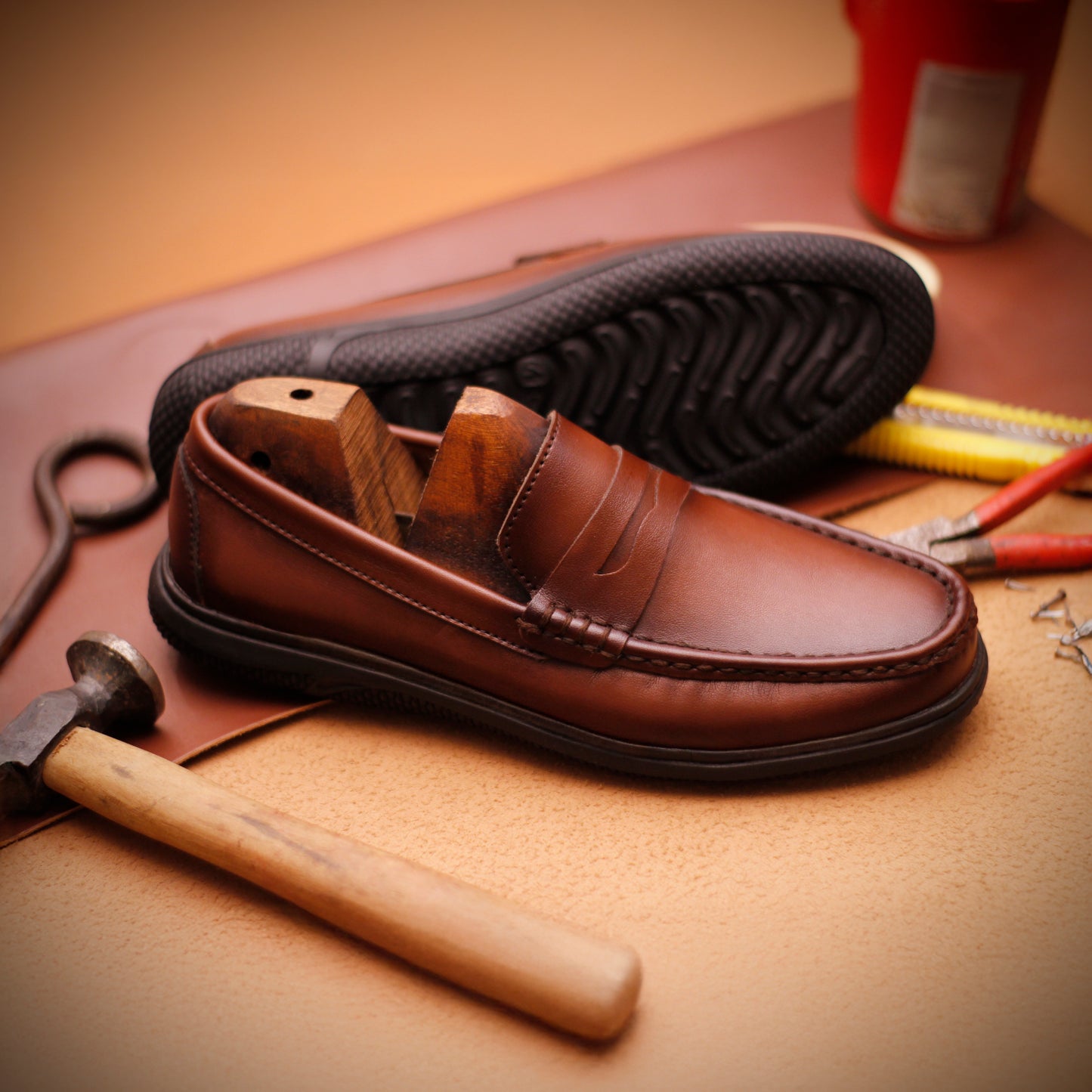 Handmade Leather Loafers - Dark Brown