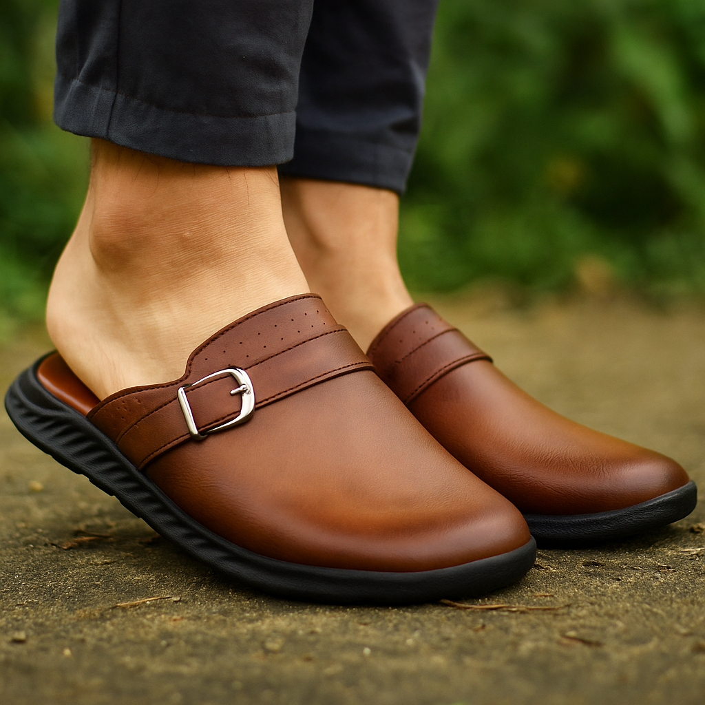 Casual Leather Mules For Men | Soft and Medicated