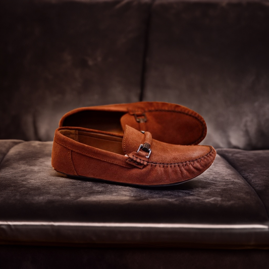 Brown Leather Suede Loafer