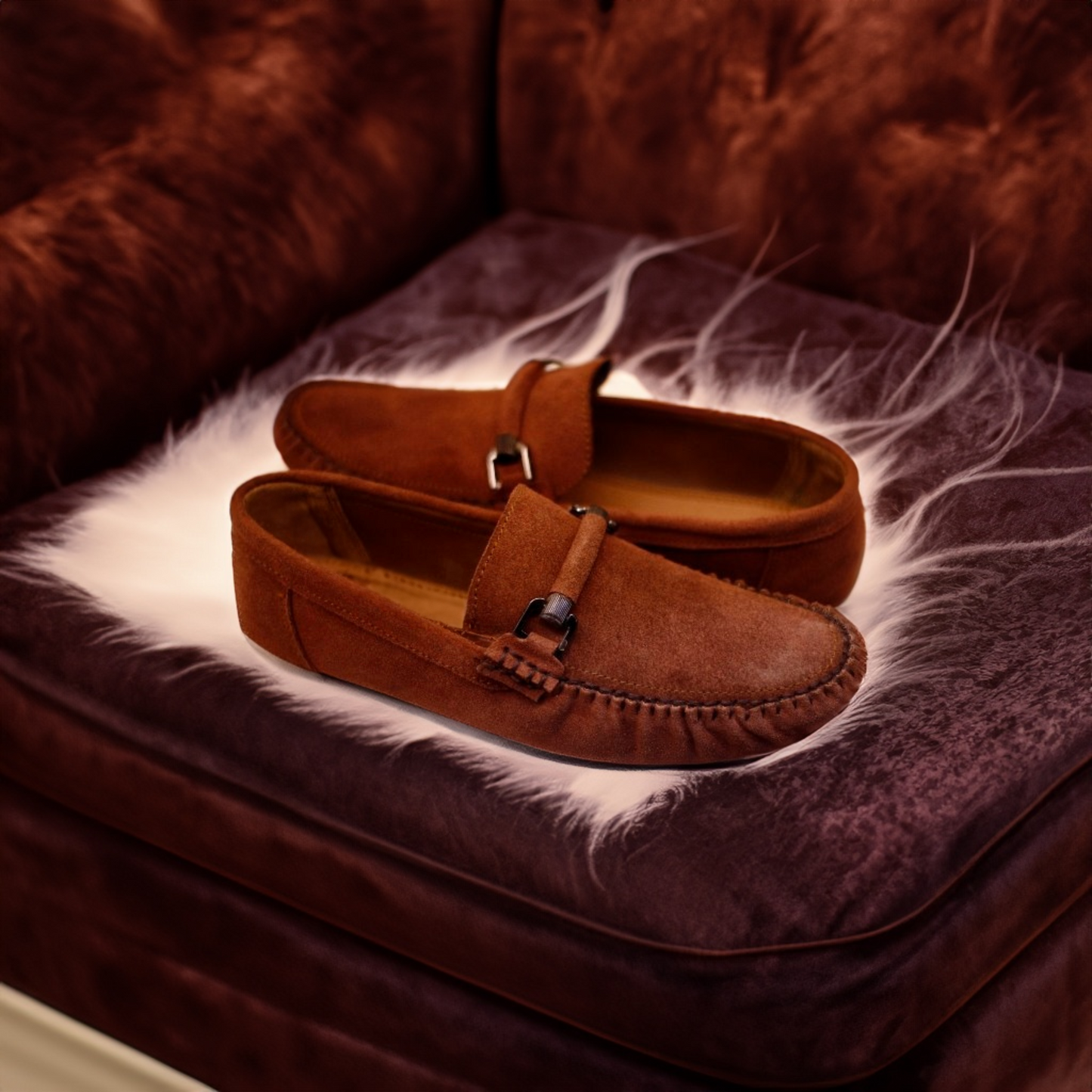 Brown Leather Suede Loafer