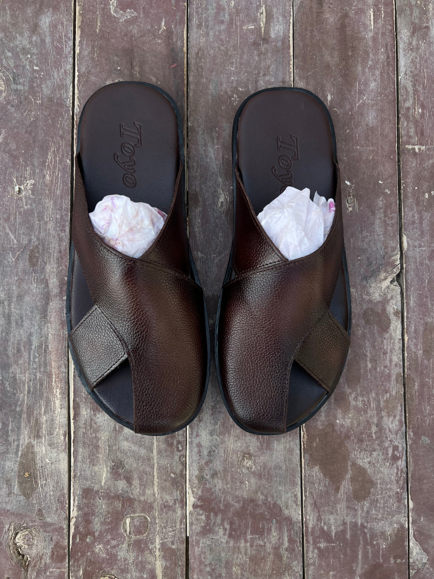 LS-4 | Leather Slipper Dark Brown