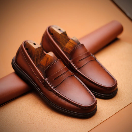 Handmade Leather Loafers - Dark Brown