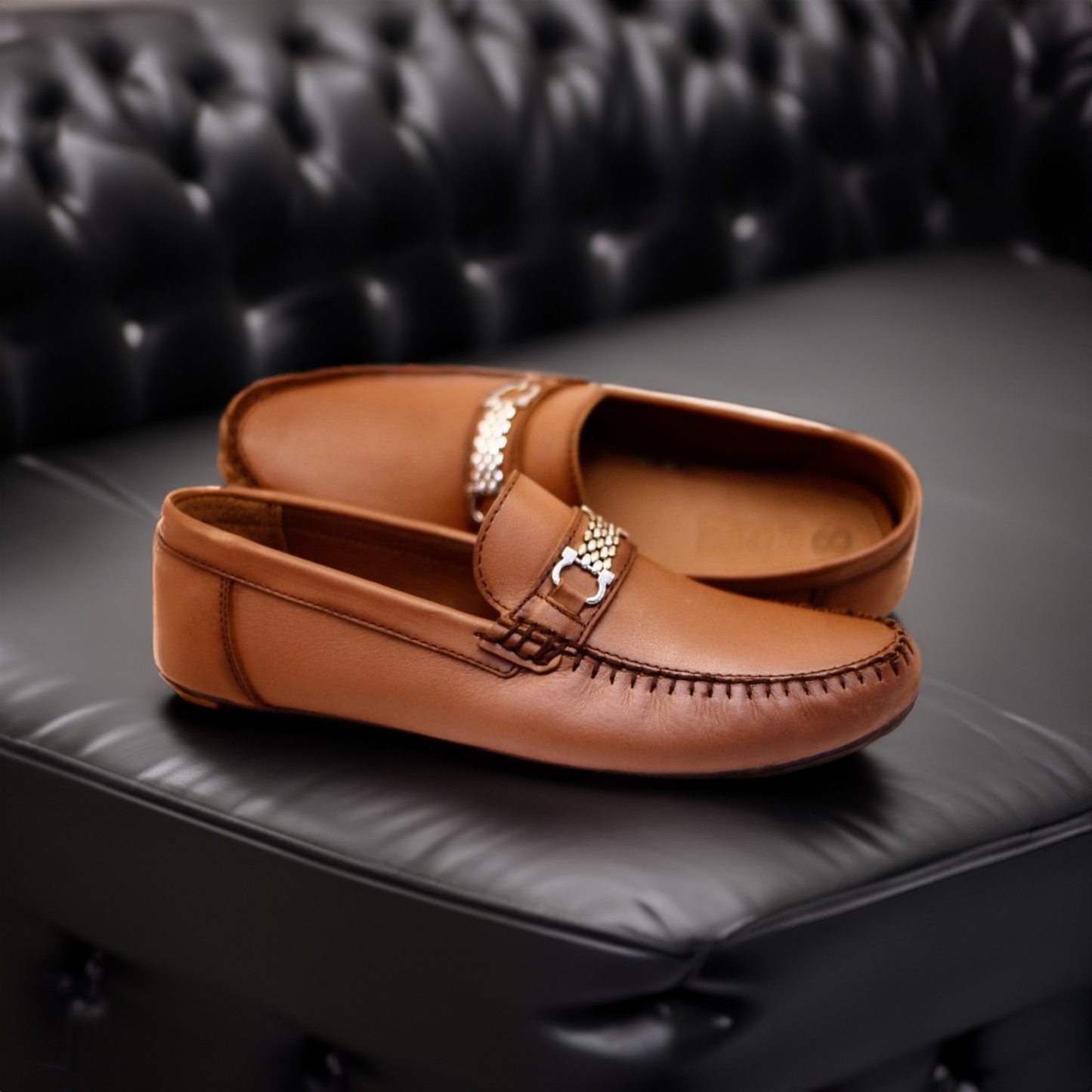 Leather Mustard Chain Loafer