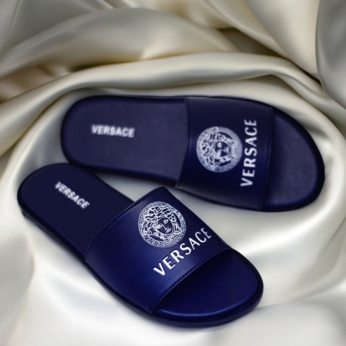 Versace Mens Slide Blue