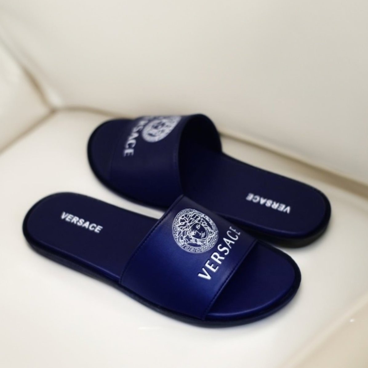 Versace Mens Slide Blue