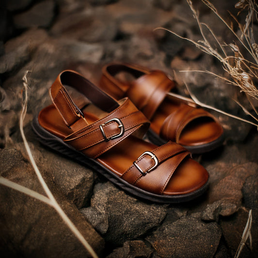 Boston - Double Buckle Leather Sandal For Men