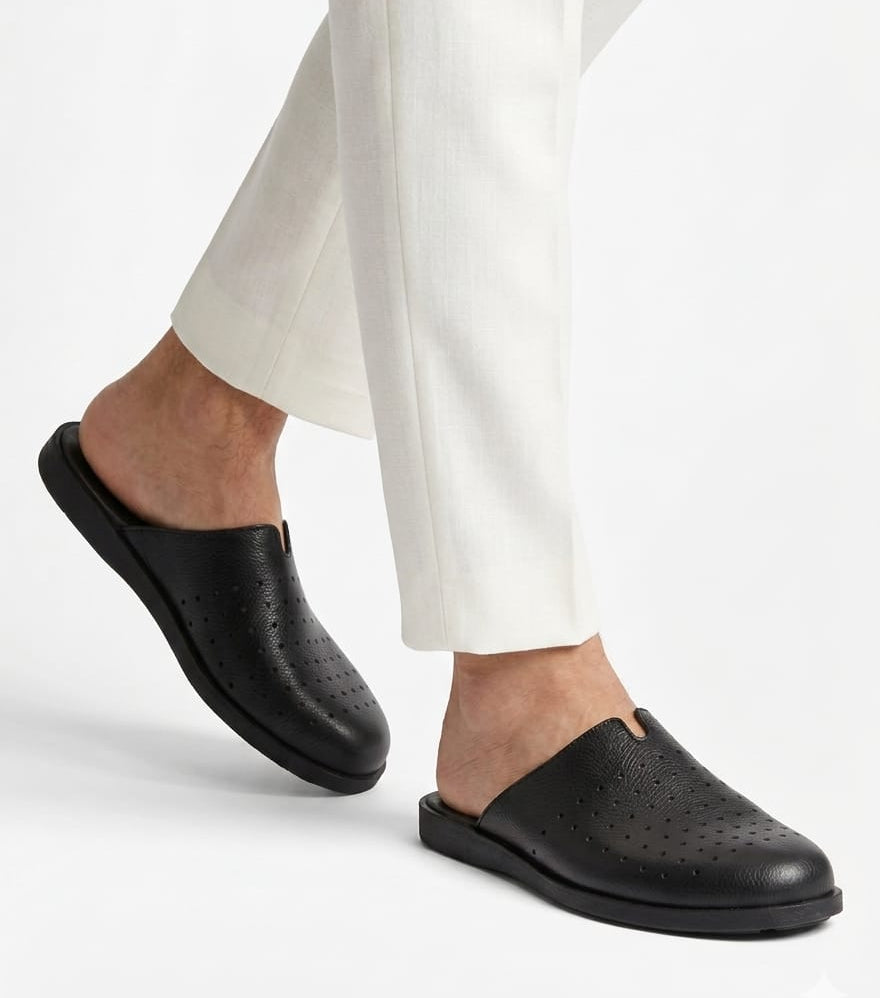 Breathable - Aircool Medicated Mules | Soft Wrinkle Free Leather