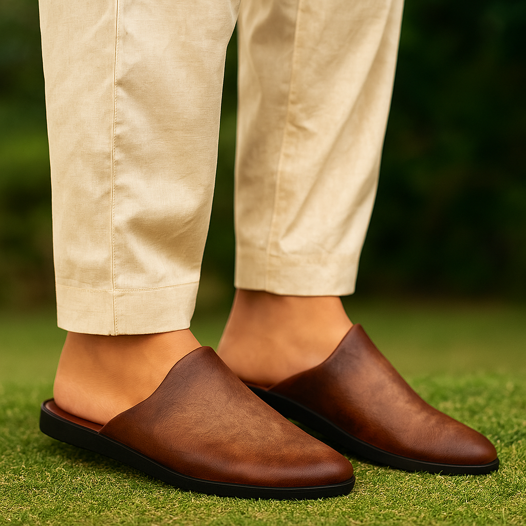 Soft Medicated Mules for Men | Slip-On | Light Weight Backless Mules for Men | Medicated Slippers for Men