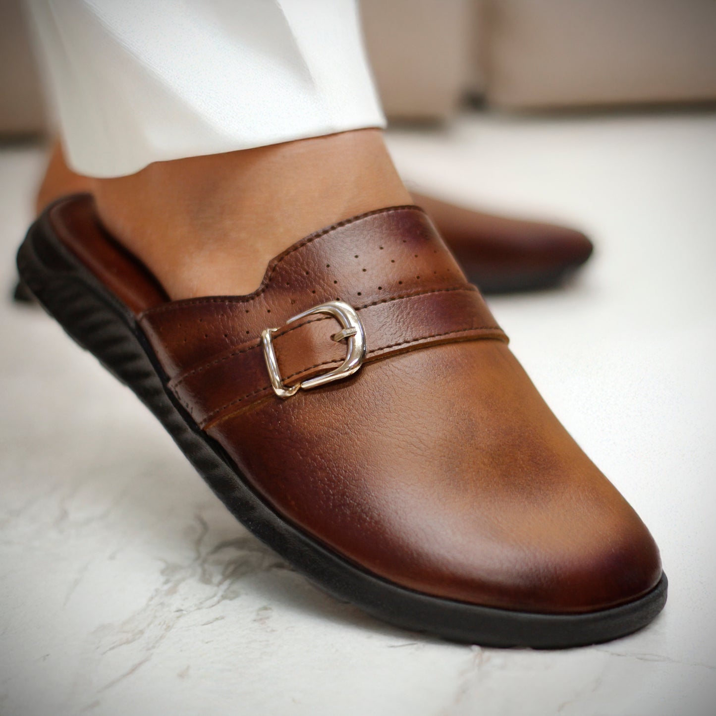 Casual Leather Mules For Men | Soft and Medicated