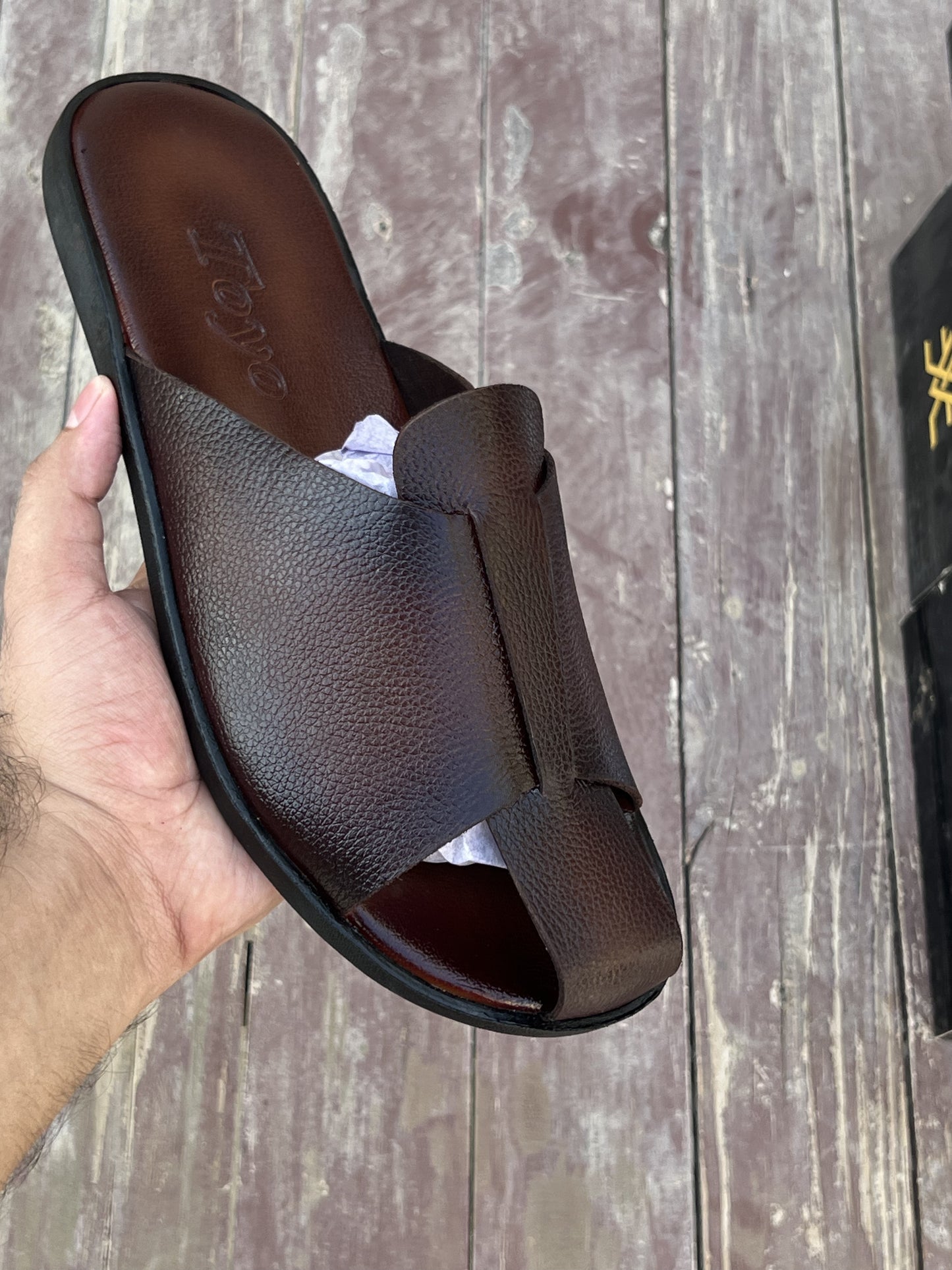 Royal Leather Slippers | Coffee Brown