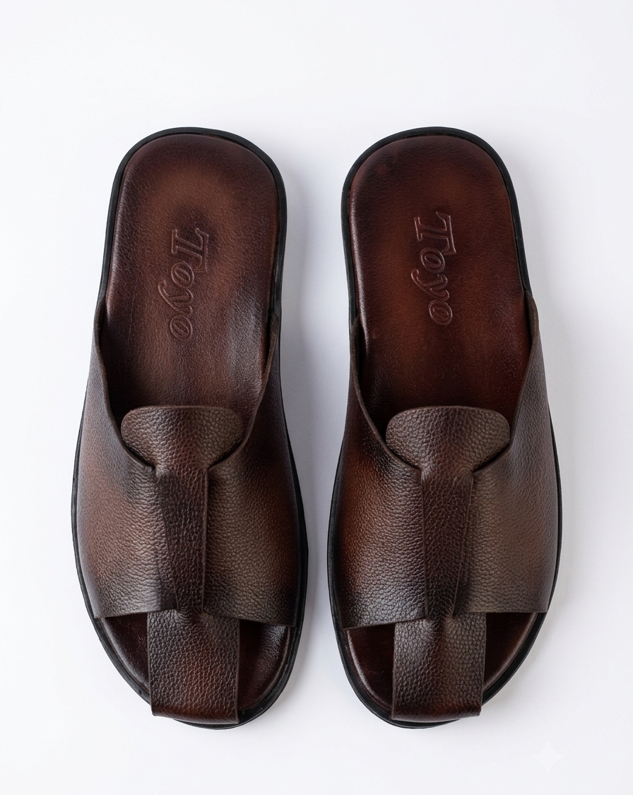 Royal Leather Slippers | Coffee Brown