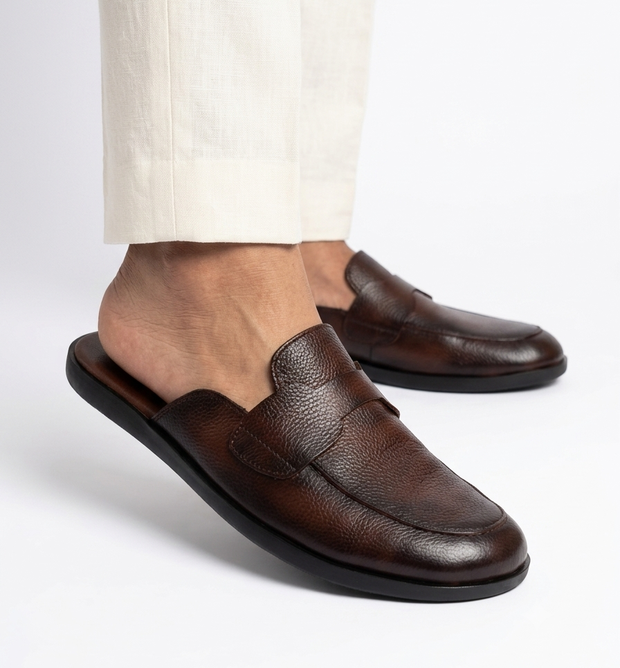 H-22 | Brown Shaded Grain Leather Slip-On