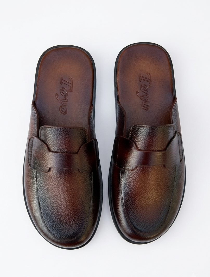 H-22 | Brown Shaded Grain Leather Slip-On