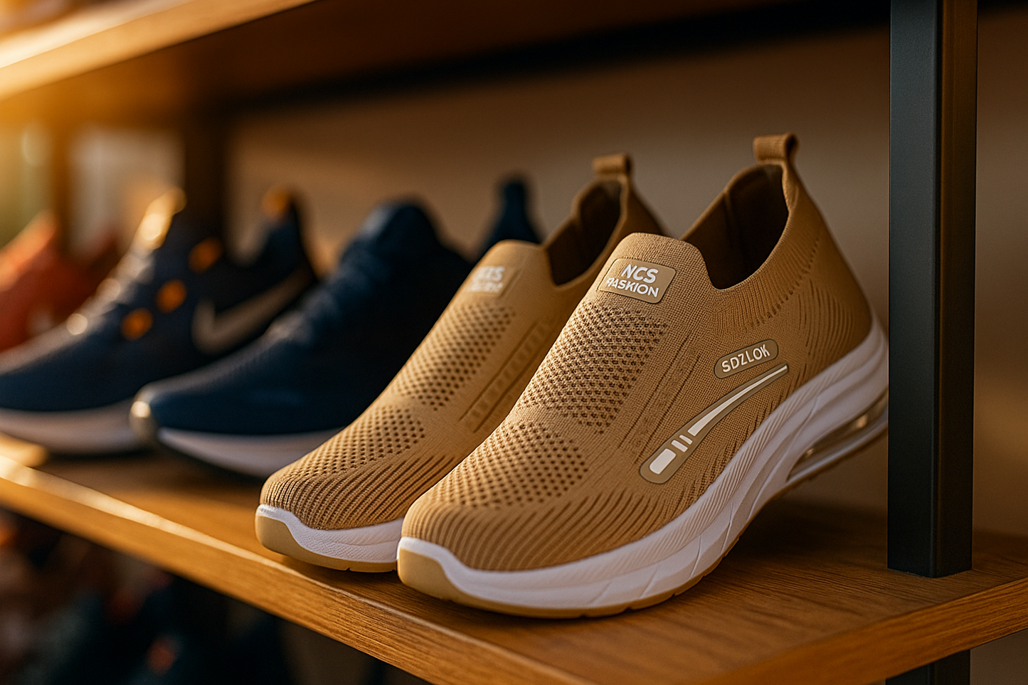 Khaki Sports Shoes | Lightweight Running Shoes | Jump Sole Joggers | Washable Joggers with Grip Sole