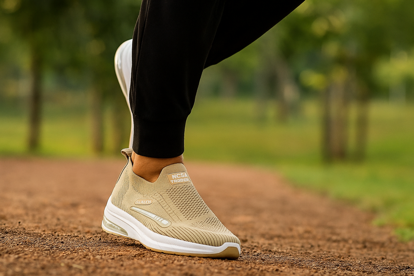 Khaki Sports Shoes | Lightweight Running Shoes | Jump Sole Joggers | Washable Joggers with Grip Sole
