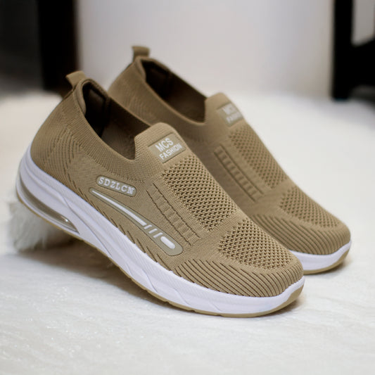 Khaki Sports Shoes | Lightweight Running Shoes | Jump Sole Joggers | Washable Joggers with Grip Sole