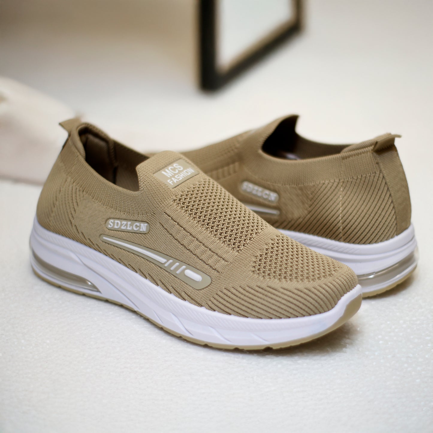Khaki Sports Shoes | Lightweight Running Shoes | Jump Sole Joggers | Washable Joggers with Grip Sole