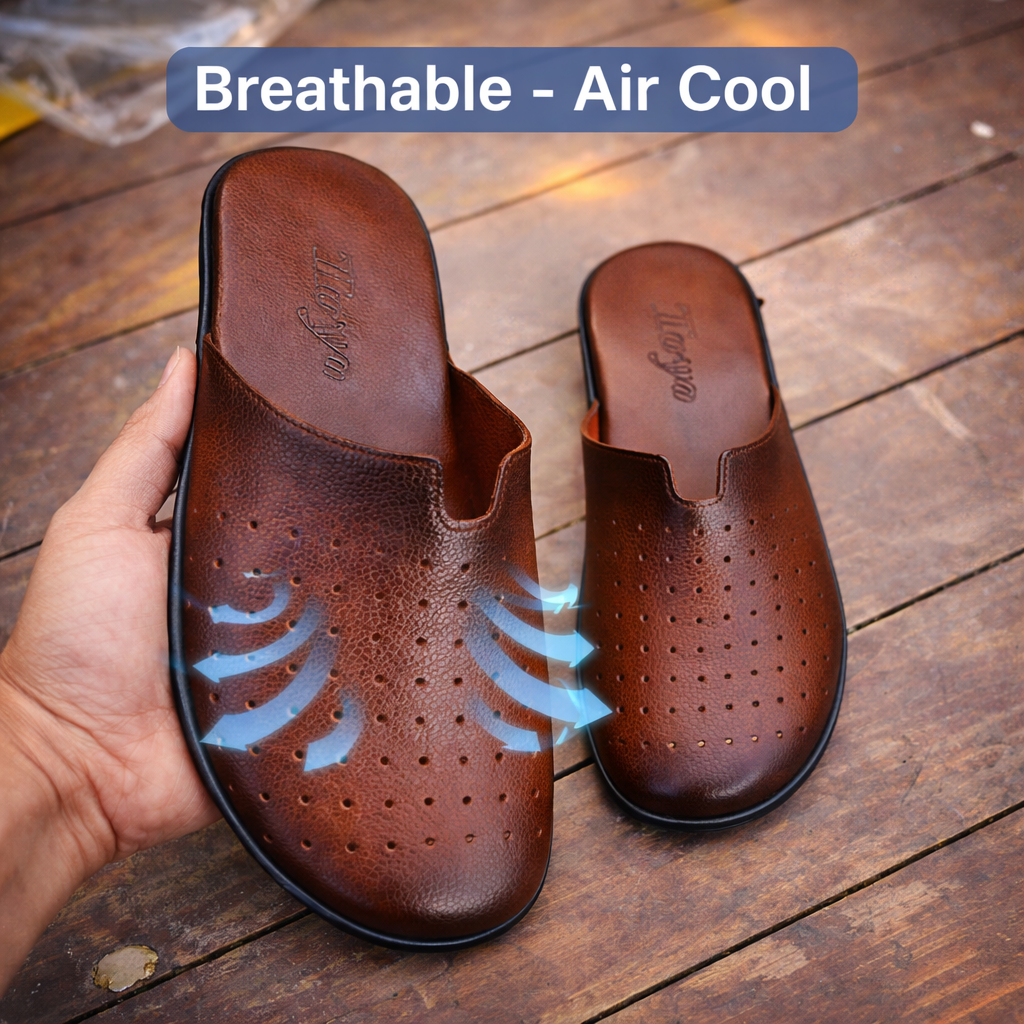 Breathable - Aircool Medicated Mules | Soft Wrinkle Free Leather